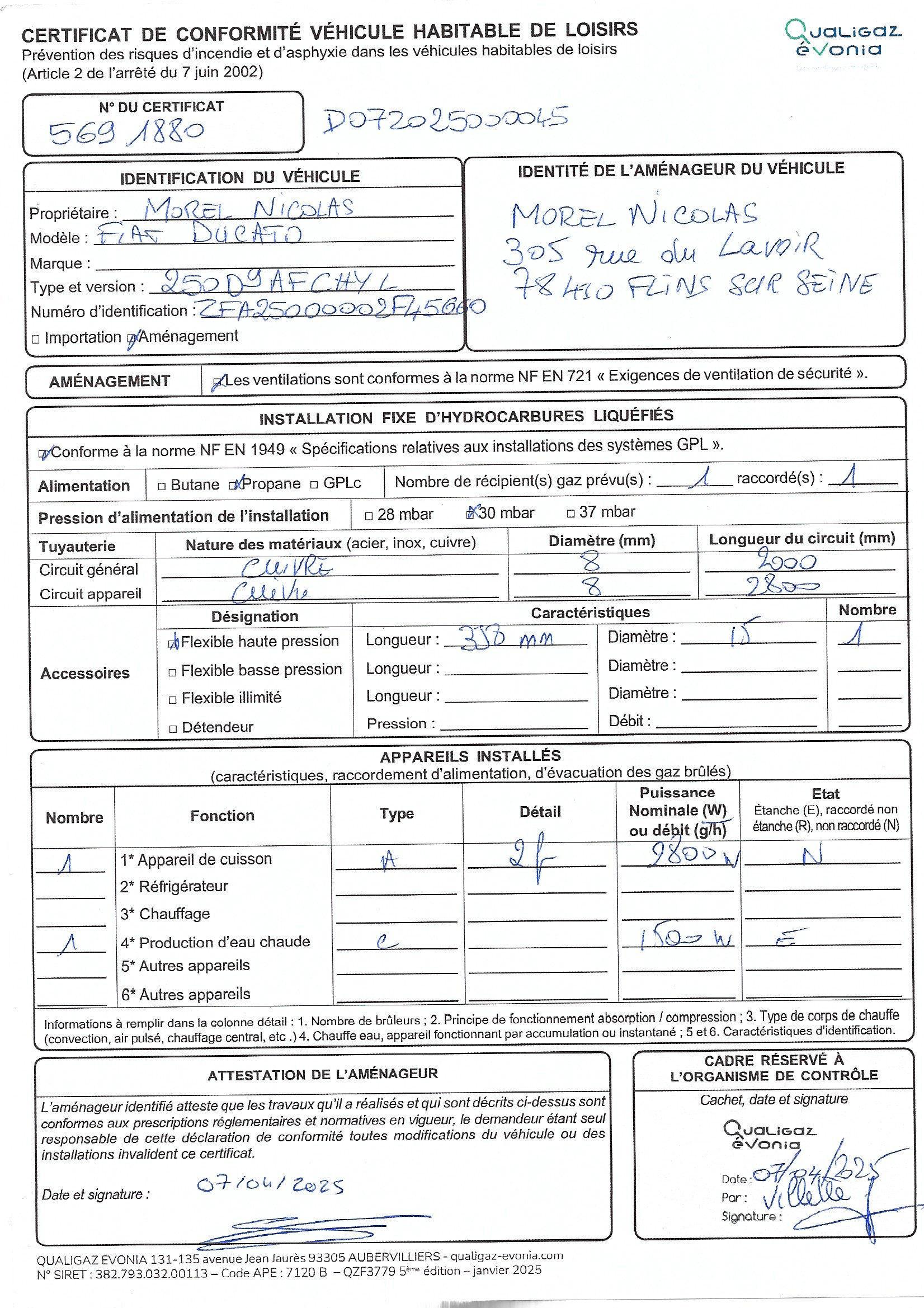 Certification Qualigaz